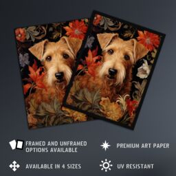 Artery8 Golden Sealyham Terrier Dog On Elegant Floral Backdrop William Morris Style Pattern Artwork Unframed Wall Art Print Poster Home Decor Premium - thumbnail 2