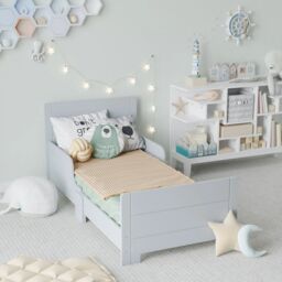EONLION Classic Wooden Toddler Bed Safety Rail Guard - For Kids Boys & Girls in White - thumbnail 2