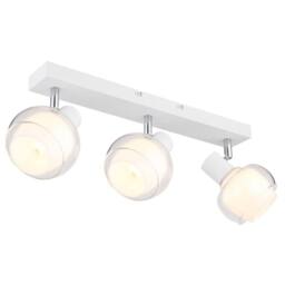 Netlighting Tokki Ceiling Spotlight Bar White Matt Clear Glass Shade 3x E14 - thumbnail 1