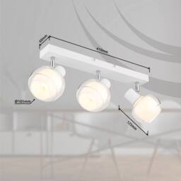 Netlighting Tokki Ceiling Spotlight Bar White Matt Clear Glass Shade 3x E14 - thumbnail 6