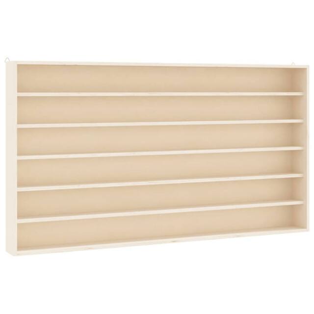Berkfield Home Wall Display Cabinet with 6 Shelves 100x8.5x55 cm in Off-White - image 1