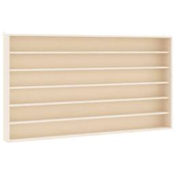 Berkfield Home Wall Display Cabinet with 6 Shelves 100x8.5x55 cm in Off-White - thumbnail 1