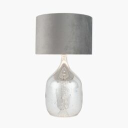 Ruma Gold Foxed Glass Dual Light Table Lamp with Black Shade in Metallic Silver - thumbnail 3