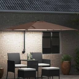 Berkfield Home Garden Parasol Taupe 248, 5 x 247, 5 x 119 cm Fabric - thumbnail 3