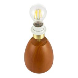 Happy Homewares Chunky Wooden Table Lamp Base with Mahogany Finish with Inline Switch in Brown - thumbnail 2
