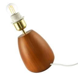 Happy Homewares Chunky Wooden Table Lamp Base with Mahogany Finish with Inline Switch in Brown - thumbnail 4