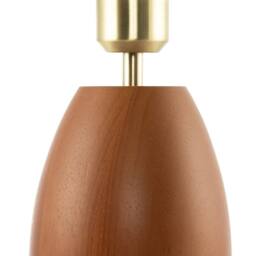 Happy Homewares Chunky Wooden Table Lamp Base with Mahogany Finish with Inline Switch in Brown - thumbnail 6