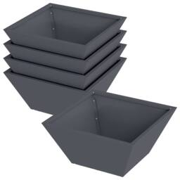Berkfield Home Gorgeous 5 pcs Anthracite 35 x 35 x 15 cm Steel in Dark Grey - thumbnail 3