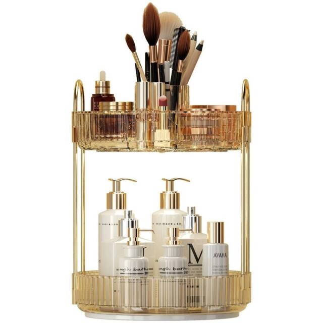 KORVIXA Cosmetic Storage Box Perfume Display Stand in Gold - image 1