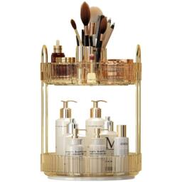 KORVIXA Cosmetic Storage Box Perfume Display Stand in Gold - thumbnail 1