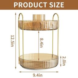 KORVIXA Cosmetic Storage Box Perfume Display Stand in Gold - thumbnail 2