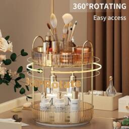KORVIXA Cosmetic Storage Box Perfume Display Stand in Gold - thumbnail 3