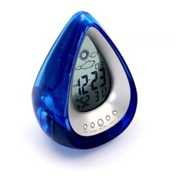 Smart Living Water Powered Multi Function Digital Battery-Free Drop Shape Desk Clock in Blue - thumbnail 3