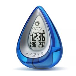 Smart Living Water Powered Multi Function Digital Battery-Free Drop Shape Desk Clock in Blue - thumbnail 2