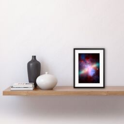 Artery8 Wall Art Print Hubble Space Astronomy M82 Galaxy Collaboration Chandra & Spitzer X-Ray Observatory Blue Red Orange Green Starburst Dust - thumbnail 2