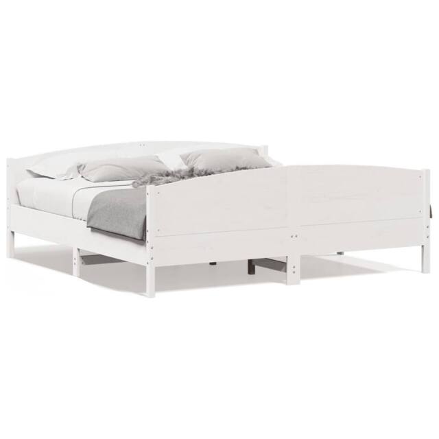 Berkfield Home Bed Frame without Mattress White 180x200 cm Super King Solid Wood Pine - image 1