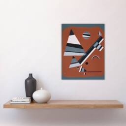"Artery8 Gris Grey Abstract Painting Kandinsky Wall Art Poster Print - Size: W12"" x H16""" - thumbnail 4