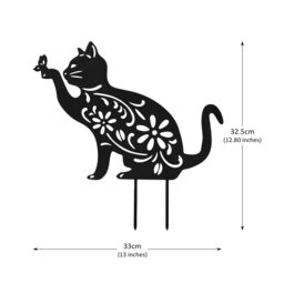 Nicoman Metal Cat Silhouette Garden Ornament Outdoor Garden Decor in Black - thumbnail 3