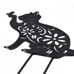 Nicoman Metal Cat Silhouette Garden Ornament Outdoor Garden Decor in Black - thumbnail 5