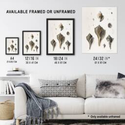 "Artery8 James De Kay Types of Seashells Pencil Drawing Wall Art Print in White - Size: W12"" x H16""" - thumbnail 3