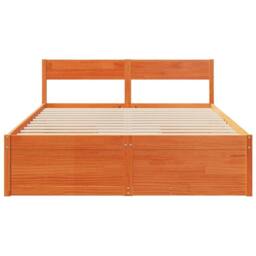 Berkfield Home Bed Frame without Mattress Wax Brown 160x200 cm Solid Wood Pine - thumbnail 4