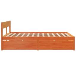 Berkfield Home Bed Frame without Mattress Wax Brown 160x200 cm Solid Wood Pine - thumbnail 5