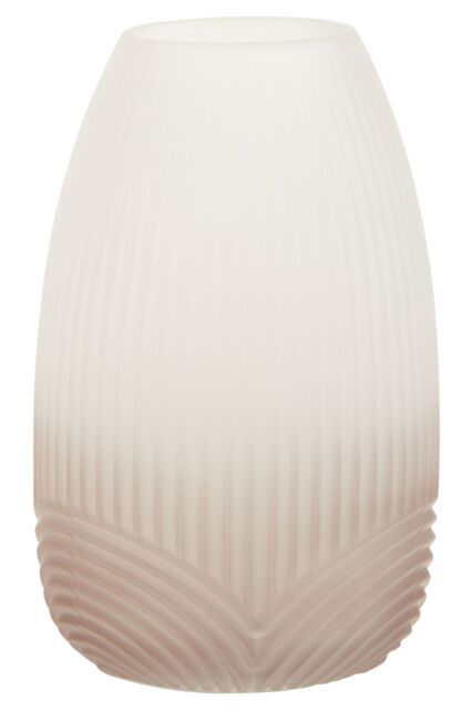 Orsina Small Grey Ombre Glass Vase, Ribbed Glass Vase, Textured Modern Vase, Chic Flower Vase, Grey Glass Vase - image 1
