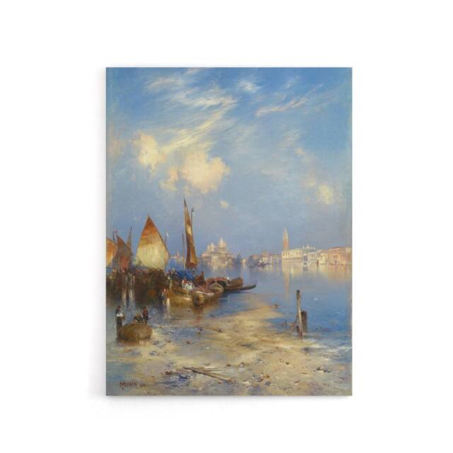 "Artery8 Thomas Moran A View of Venice Grand Canal Canvas Wall Art Print in Blue - Size: W12"" x H16""" - image 1