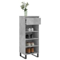 Berkfield Home Shoe Cabinet Concrete Grey 40x36x105 cm Engineered Wood - Size: 40 x 36 x 105 cm - thumbnail 4