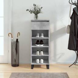 Berkfield Home Shoe Cabinet Concrete Grey 40x36x105 cm Engineered Wood - Size: 40 x 36 x 105 cm - thumbnail 2