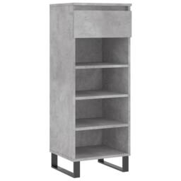 Berkfield Home Shoe Cabinet Concrete Grey 40x36x105 cm Engineered Wood - Size: 40 x 36 x 105 cm