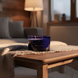 Nicola Spring 350g Patchouli & Rosewood Soy Wax Candle - Double Wick Sweet Creamy in Blue - thumbnail 9