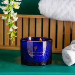 Nicola Spring 350g Patchouli & Rosewood Soy Wax Candle - Double Wick Sweet Creamy in Blue - thumbnail 6