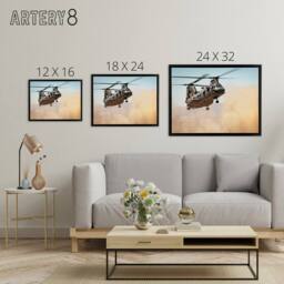 "Artery8 Sea Knight Helicopter CH 46E US Marine Corps Framed Canvas Wall Art Print - Size: W18"" x H24""" - thumbnail 4