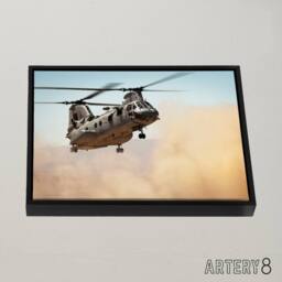 "Artery8 Sea Knight Helicopter CH 46E US Marine Corps Framed Canvas Wall Art Print - Size: W18"" x H24""" - thumbnail 2