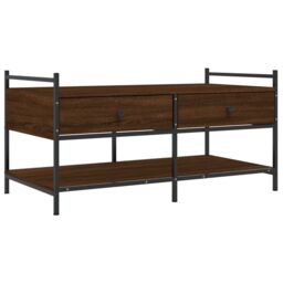 Berkfield Home Coffee Table Brown Oak 99x50x50 cm Engineered Wood - Size: 99 x 50 x 50 cm - thumbnail 2