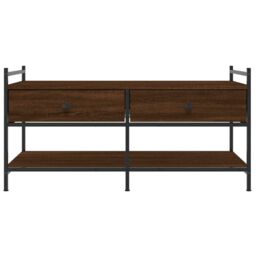 Berkfield Home Coffee Table Brown Oak 99x50x50 cm Engineered Wood - Size: 99 x 50 x 50 cm - thumbnail 6
