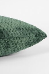 OHS 2 Pack of Waffle Fleece Square Cushion Covers in Dark Green - Size: 45 cm x 45 cm - thumbnail 2