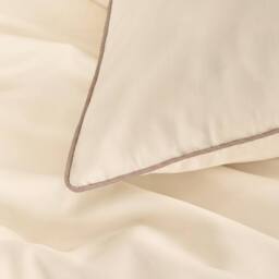 OHS Piped Edge Bedding Set Soft Duvet Cover with Pillowcase in Ivory - Size: King - thumbnail 5