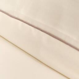 OHS Piped Edge Bedding Set Soft Duvet Cover with Pillowcase in Ivory - Size: King - thumbnail 4