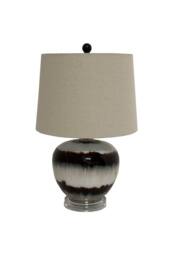 KDMD Sepia Shadows Squat Table Lamp with Linen Shade Warm in Brown - thumbnail 1