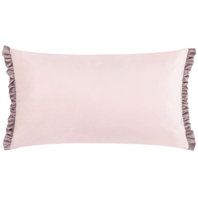 Wylder Tilly Velvet Frill Reversible Cushion in Pale Pink - Size: 30 cm x 50 cm - image 1