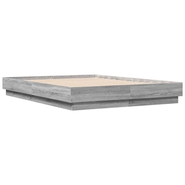 Berkfield Home Durable Bed Frame without Mattress Grey Sonoma 120x190 cm Small Double - image 1