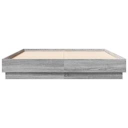 Berkfield Home Durable Bed Frame without Mattress Grey Sonoma 120x190 cm Small Double - thumbnail 4