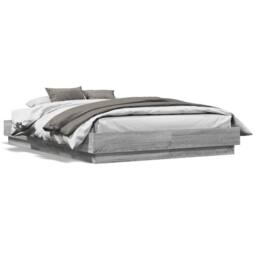 Berkfield Home Durable Bed Frame without Mattress Grey Sonoma 120x190 cm Small Double - thumbnail 3