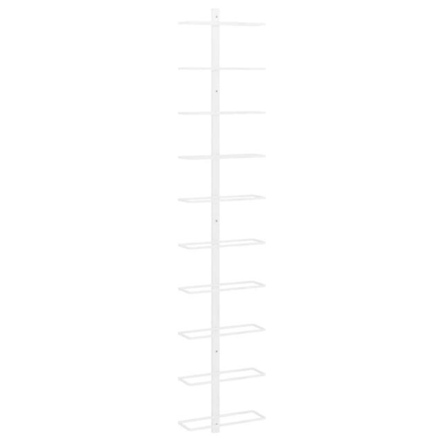 Berkfield Home Wall-mounted Wine Rack for 10 Bottles White Metal - image 1