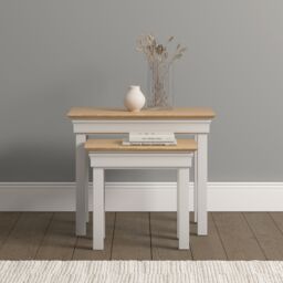 Seconique Bordeaux Nest of 2 Tables (Fully Assembled) in Ivory - thumbnail 1