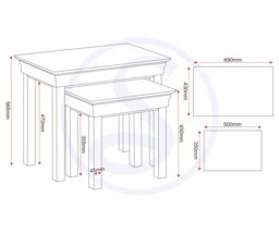 Seconique Bordeaux Nest of 2 Tables (Fully Assembled) in Ivory - thumbnail 7