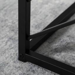 Havendro Set of 3 Nesting Coffee Tables Square End Tables Metal Frame in Black - thumbnail 4