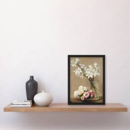 Artery8 Still Life Roses & Lilies Latour Framed Wall Art Print - Size: A4 - thumbnail 4